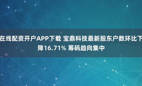在线配资开户APP下载 宝鼎科技最新股东户数环比下降16.71% 筹码趋向集中